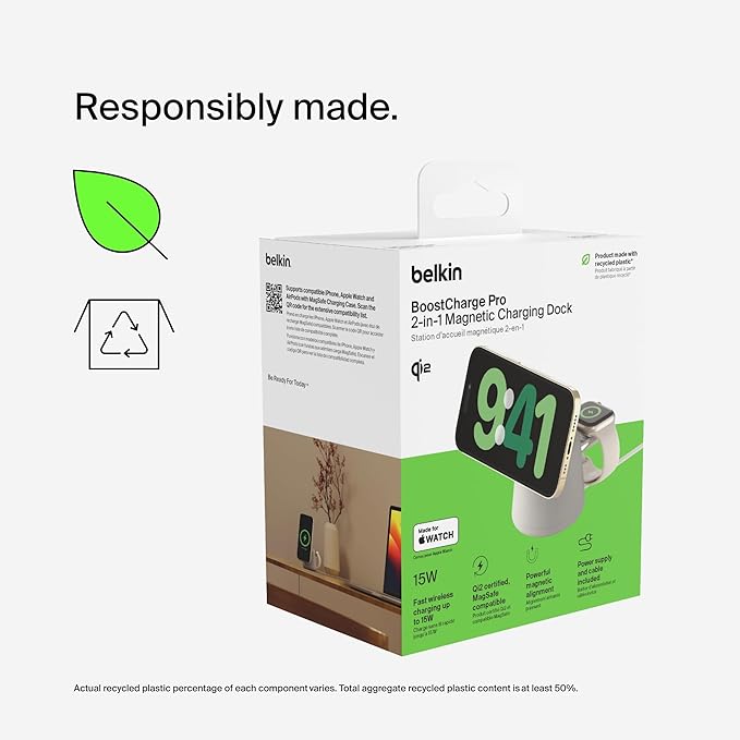 Belkin 2-in-1 Qi2 Wireless Charging Dock 15W Fast Charge iPhone Charger - Image 7