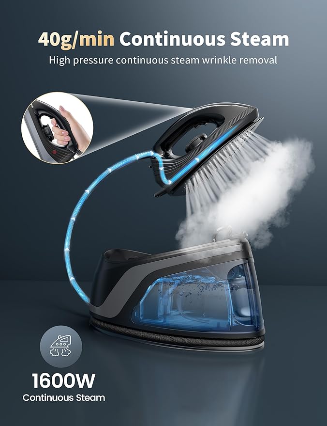 Sundu Steam Iron, 40g/min Continuous Steam, 44 OZ Removable Tank, Built-In Pump - Image 2