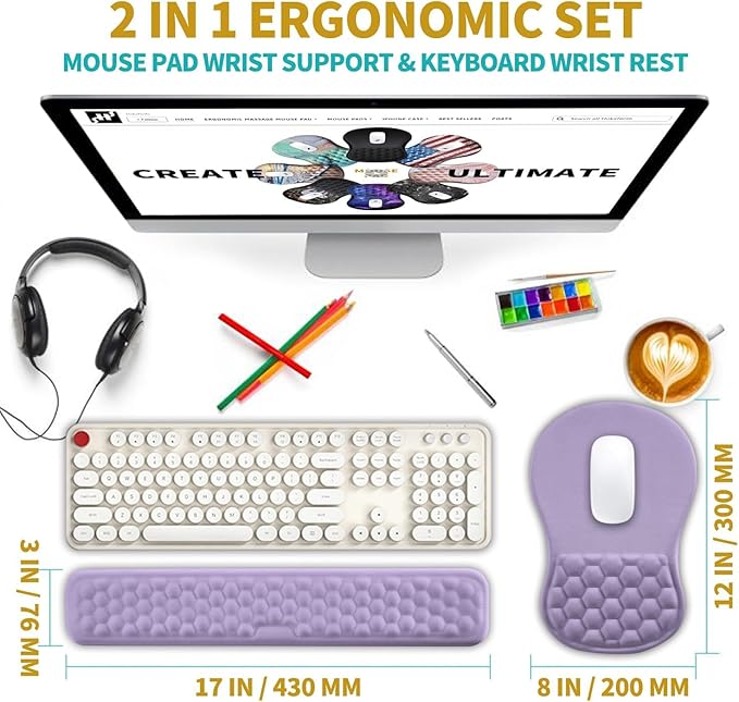 Hokafenle 2 in 1 Ergonomic Mouse Pad Wrist Support & Wrist Rest - Image 2