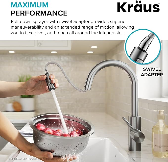 KRAUS Oletto Single Handle Pull Down Kitchen Faucet - Image 8