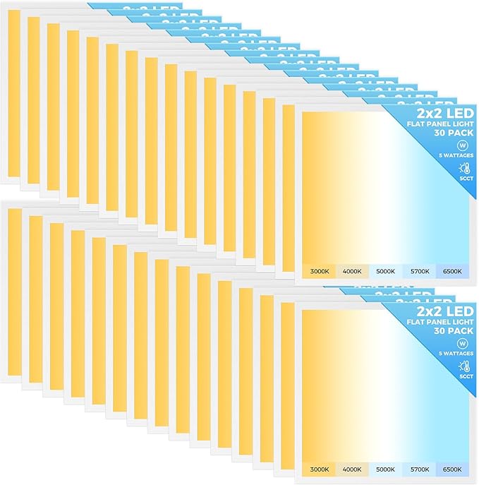 AIKVSXER 30 Pack 2x2 LED Flat Panel Light, Flush Mount Ceiling Light Kitchen by AIKVSXER