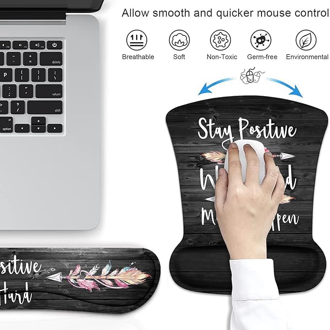 Mouse Pad Wrist Support and Keyboard Wrist Rest Set - Image 2
