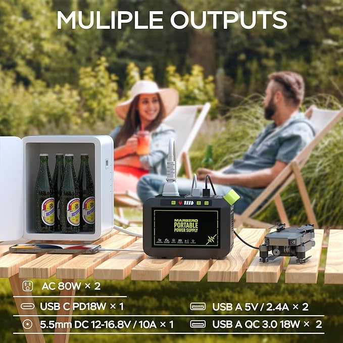 MARBERO Portable Power Station 88Wh Camping Lithium Battery Solar Generator - Image 2