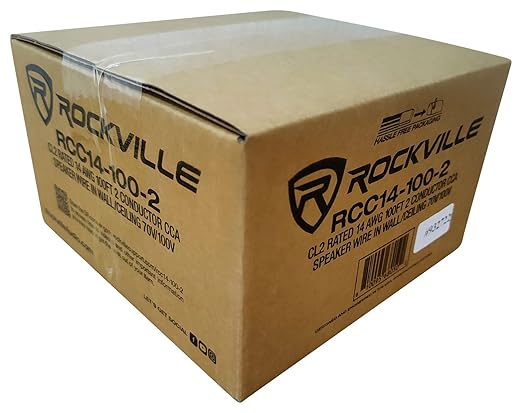 Rockville RCC14-100-2 14 AWG 100ft CCA Speaker Wire, CL2 Rated, in-Wall Ceiling - Image 4