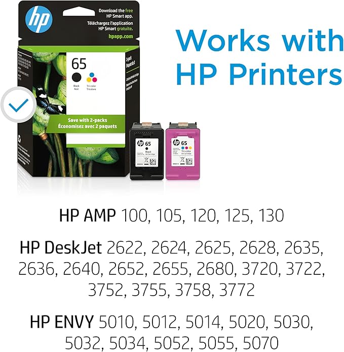 HP 65 Black/Tri-Color Ink Cartridges Printers | Works - Image 2