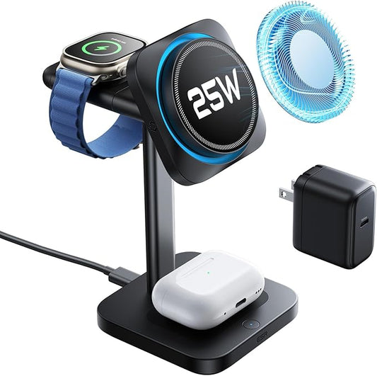 ESR for 3 in 1 Charging Station, Qi2.2 Certified 25W MagSafe Charger Stand by ESR