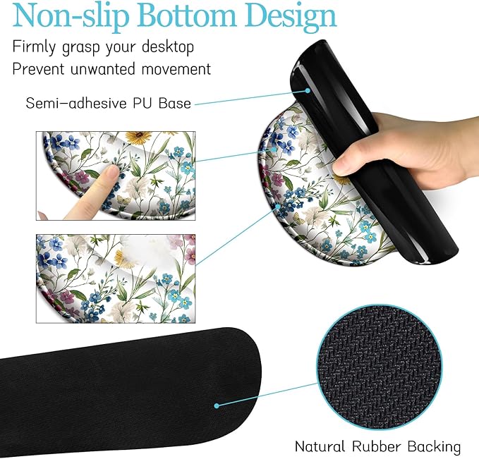 LIMKRIAN Floral Mouse Pad Set Large Desk Mat - Image 5