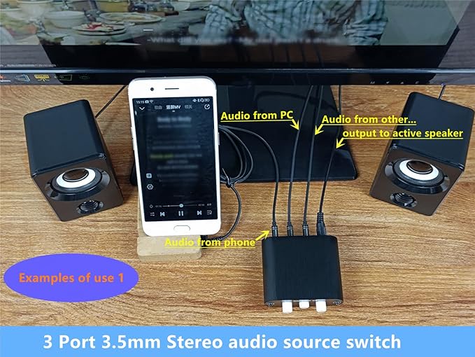 New D3 3-in-1-Out 3.5mm Stereo Audio Switch Source Input Signal switcher - Image 5