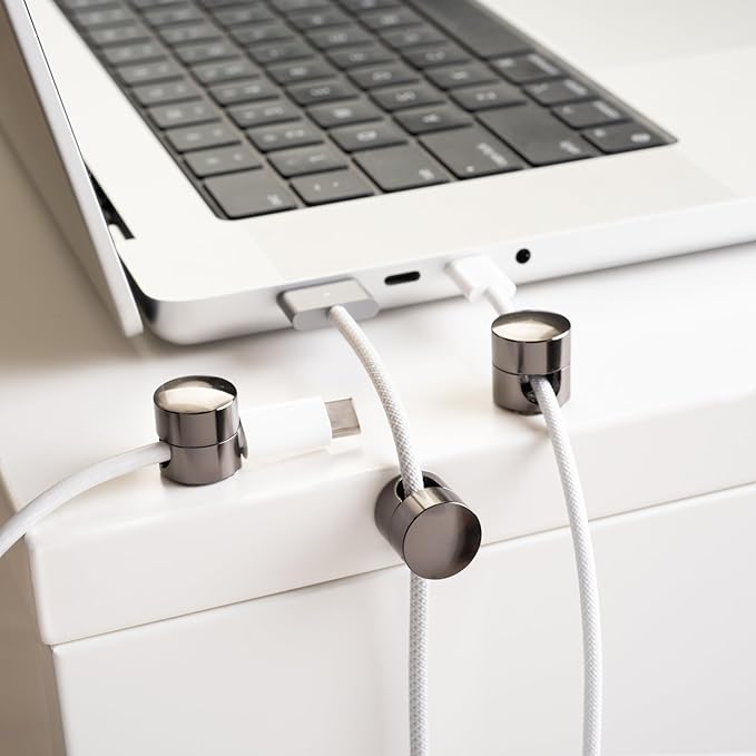ICONIT Cable Anchors for Desk Organization Gun Metal | Premium Aluminum Cord - Image 2