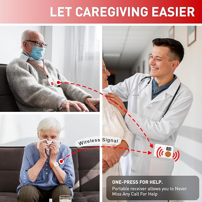 CallToU Wireless Caregiver Pager Portable Alarms - Image 2