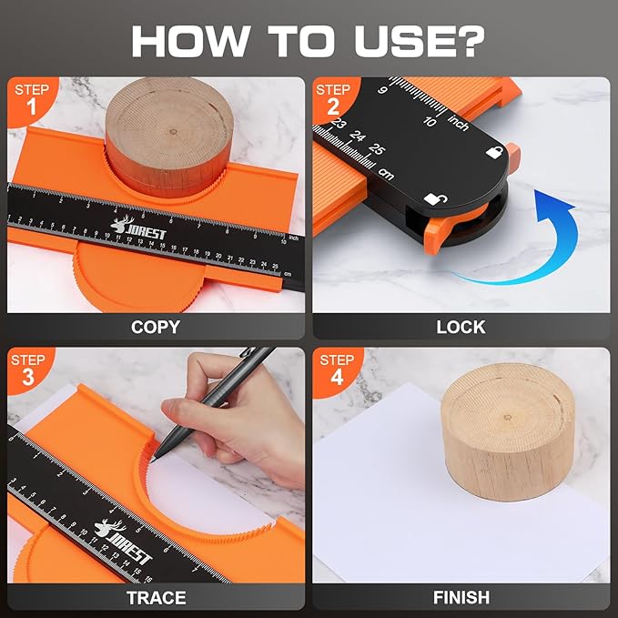 JOREST Contour Gauge with Lock, Gifts Ideas - Image 2