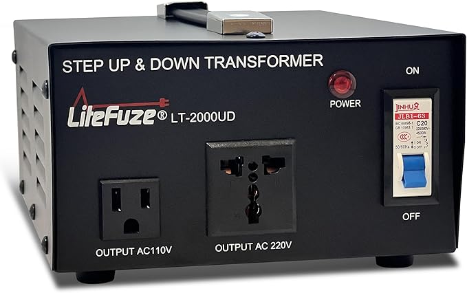 LiteFuze 2000 Watt Voltage Converter Transformer Step Up/Down - 110v to 220v / by LiteFuzeBrand
