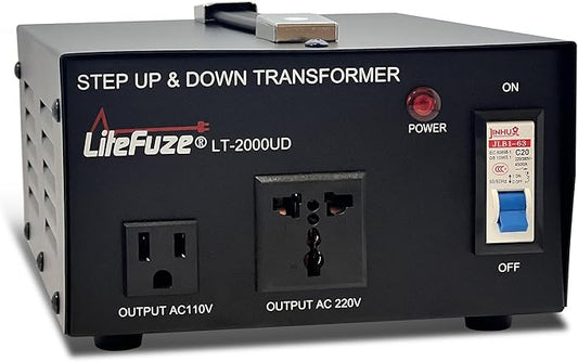 LiteFuze 2000 Watt Voltage Converter Transformer Step Up/Down - 110v to 220v / by LiteFuzeBrand