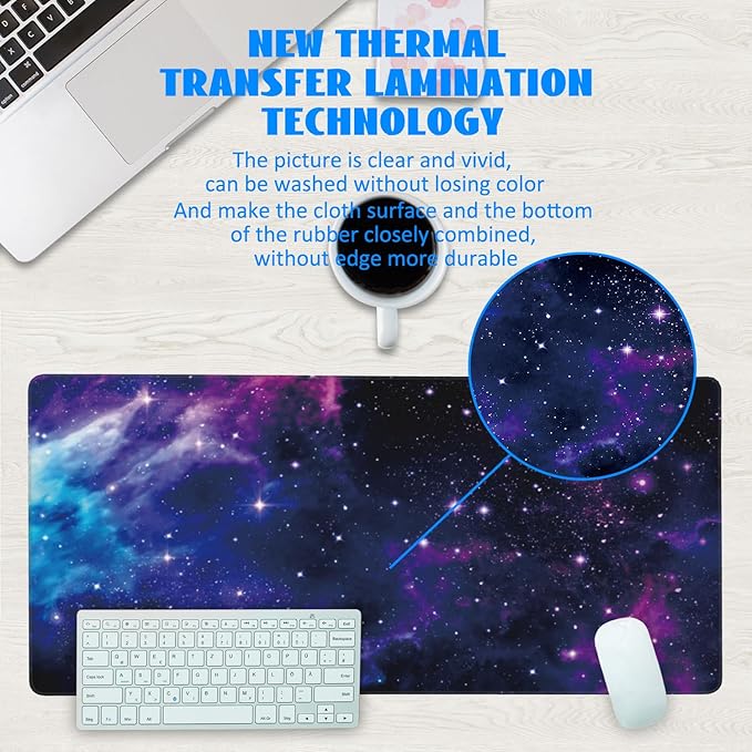 Desk Mat, Galaxy Nebula Universe Space Extended Gaming Mouse Pad Large - Image 3