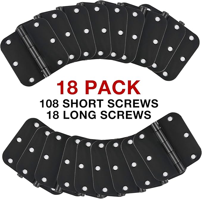 18 Pack Matte Black Door Hinges 3.5 x 3.5 Inch Interior 3 1/2 Inch Door Hinges - Image 6