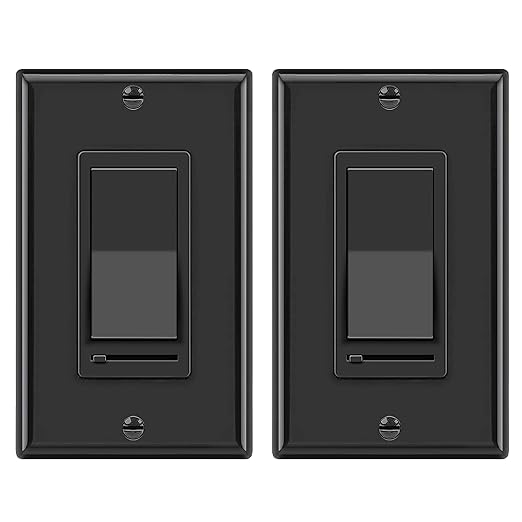 BESTTEN 2 Pack Dimmer Wall Light Switch, Single Pole or 3-Way LED Slide Dimmer by BESTTEN