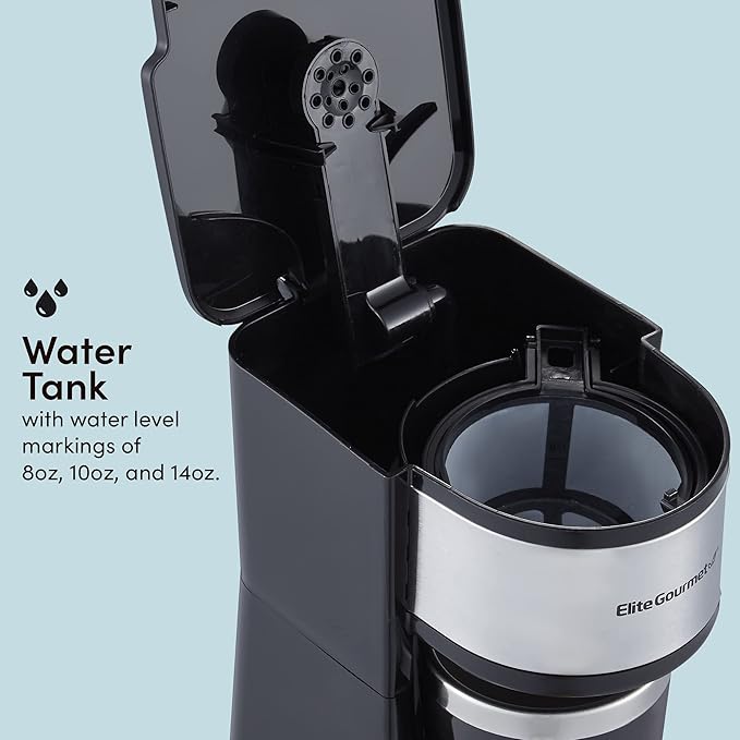 Elite Gourmet EHC-112B Personal Single-Serve Compact Coffee Maker Brewer - Image 6
