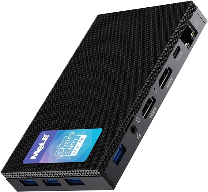 MeLE Fanless Mini PC Quieter3Q 11th Gen N5100 8GB 256GB, Micro Computer WiFi 5 by MeLE