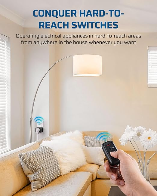 DEWENWILS Indoor Remote Control Outlet, Wireless Remote Light Switch, No - Image 3