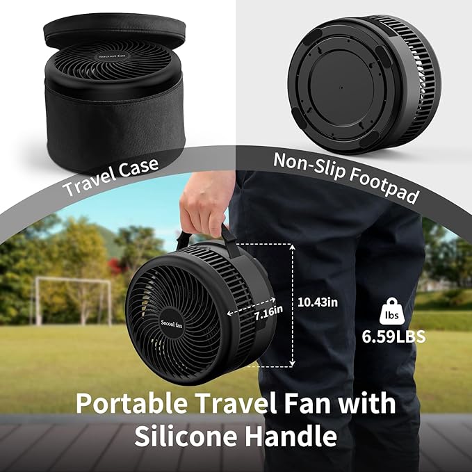 Socool 40000mAh Portable Fan Foldable Battery Rechargeable - Image 7