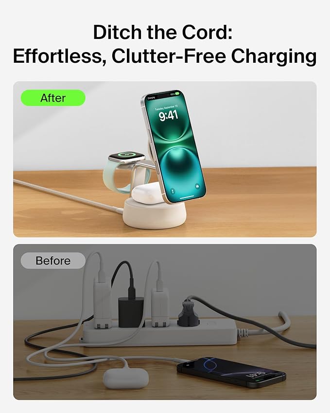 Belkin MagSafe Charger Compatible, 3-in-1 Charging Station, Qi2.2 25W w/Cooling - Image 6