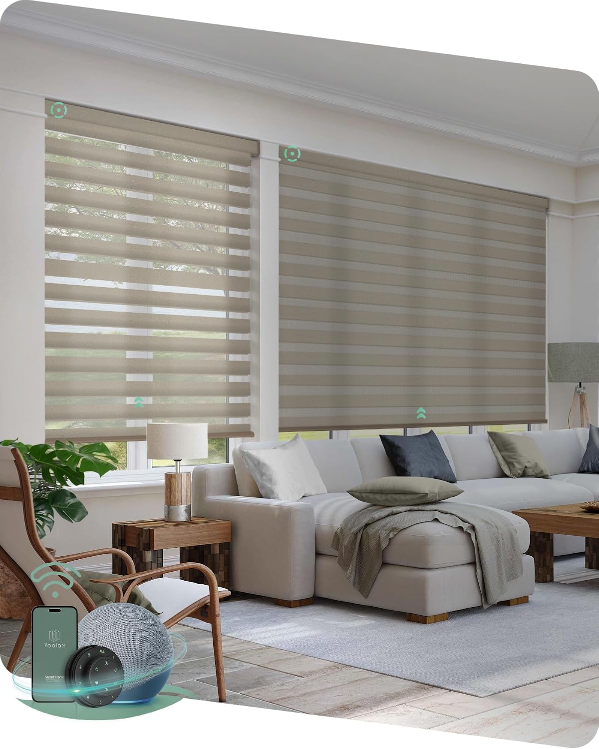 Yoolax Motorized Zebra Blinds Compatible
