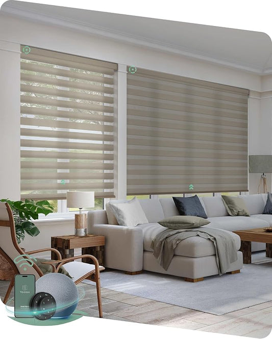 Yoolax Motorized Zebra Blinds Compatible by Yoolax