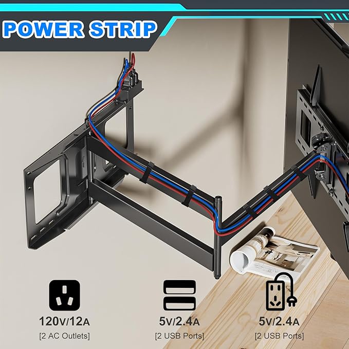 48'' Extension Extra Long Arm TV Wall Mount - Image 2