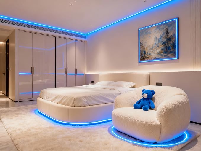 Aalnfe Blue Led Lights Strip Indoor Rope Lights Easy DIY Cuttable Strip Lights - Image 8