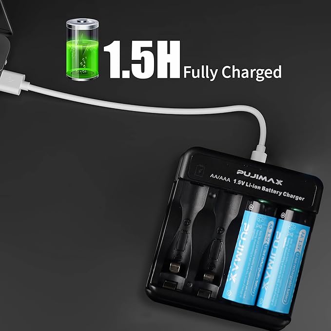 PUJIMAX Rechargeable AA Batteries Lithium - Image 5