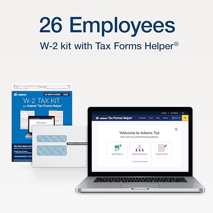 Adams W-2 Forms 2025, 6-Part Kit - Image 2