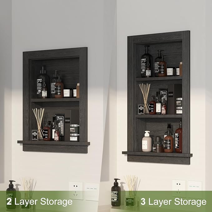 Recessed Medicine Cabinet, 14x24 in Wall Bathroom Cabinet - Image 6