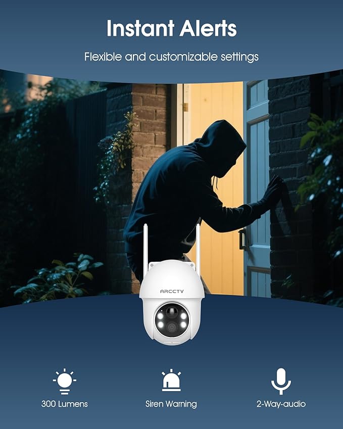 ARCCTV Solar Security Cameras Wireless Outdoor, 4MP 360° View Battery Powered - Image 6