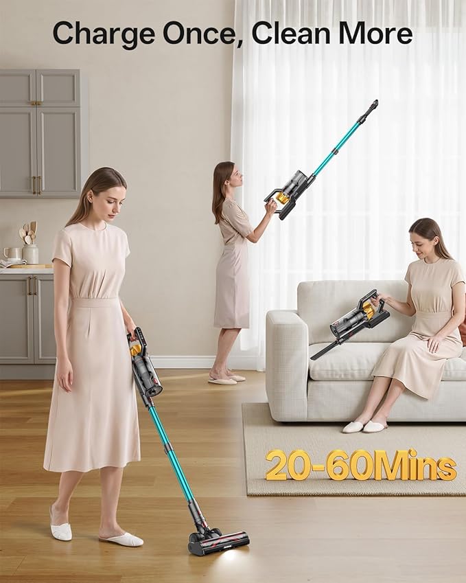 Cordless Vacuum Cleaner, 650W 55KPa 60Mins Vacuum Cleaners - Image 2