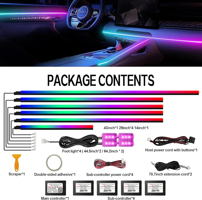 Dreamcolor Acrylic Interior Car Light 10 in 1 Automotive Ambient Light Kits - Image 4