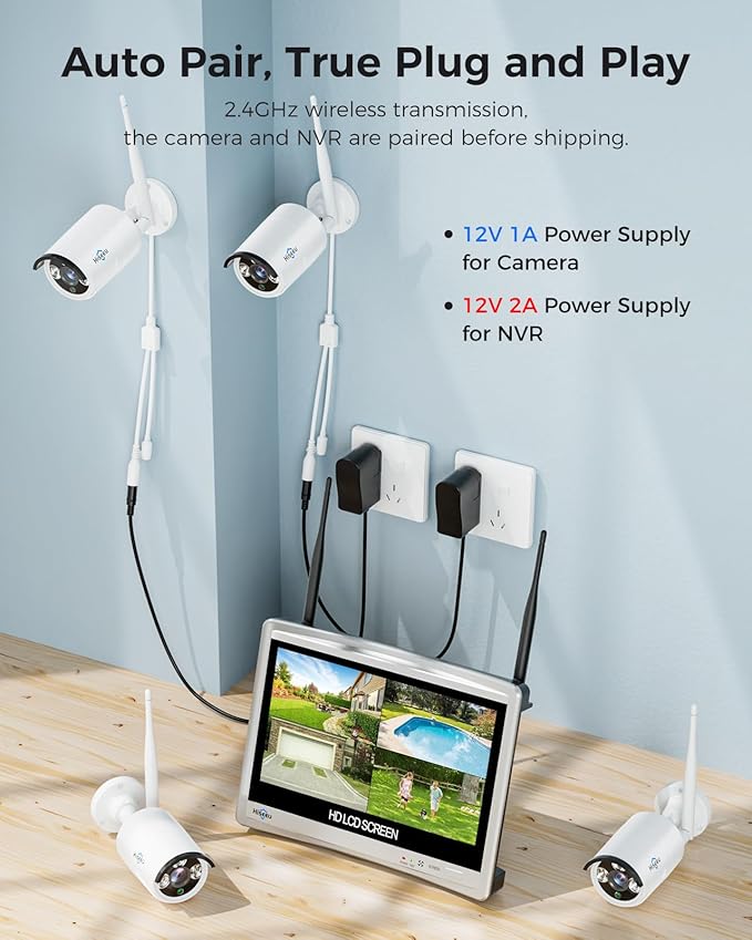 Hiseeu Home Security System, 2.4G/5G Wireless WiFi Pro, 4K NVR - Image 2