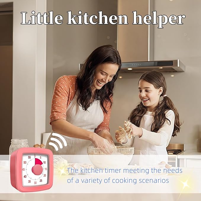 60 Minute Visual Timer for Kids and Adults, Non-Ticking 5.5 Inch Large Visual - Image 3