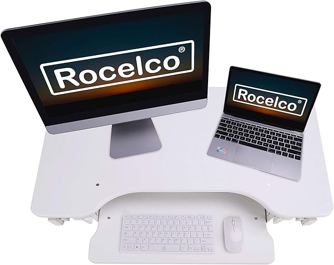 Rocelco 32" Height Adjustable Standing Desk Converter - Image 7