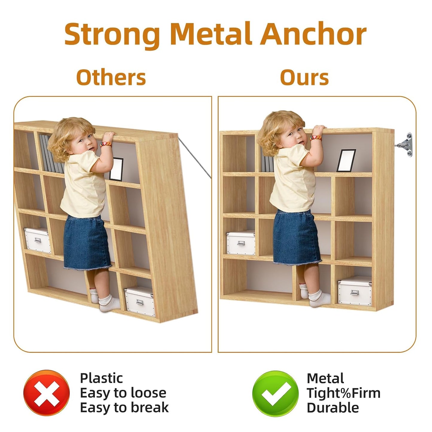 Furniture Anchors 10 Pack for Baby proofing and Furniture Wall Anchor, Wall Anchors for Baby proofing cabinets, Securing 400 lbs, Safety Essentials for Home
