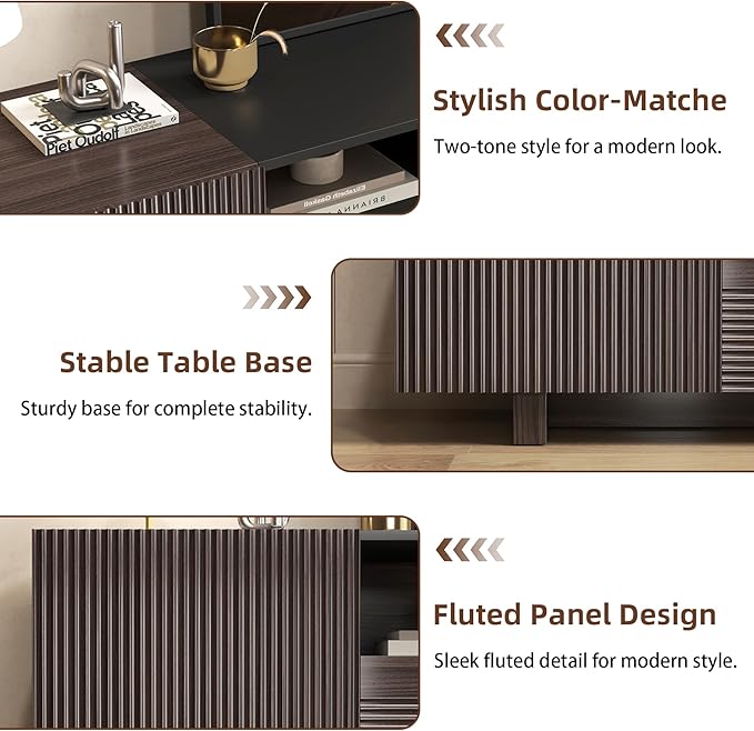 Epecoya TV Stand with Storage Cabinets - Image 7