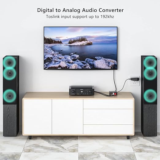 DAC 192KHz Digital to Analog Audio Converter, Optical to RCA Adapter - Image 7