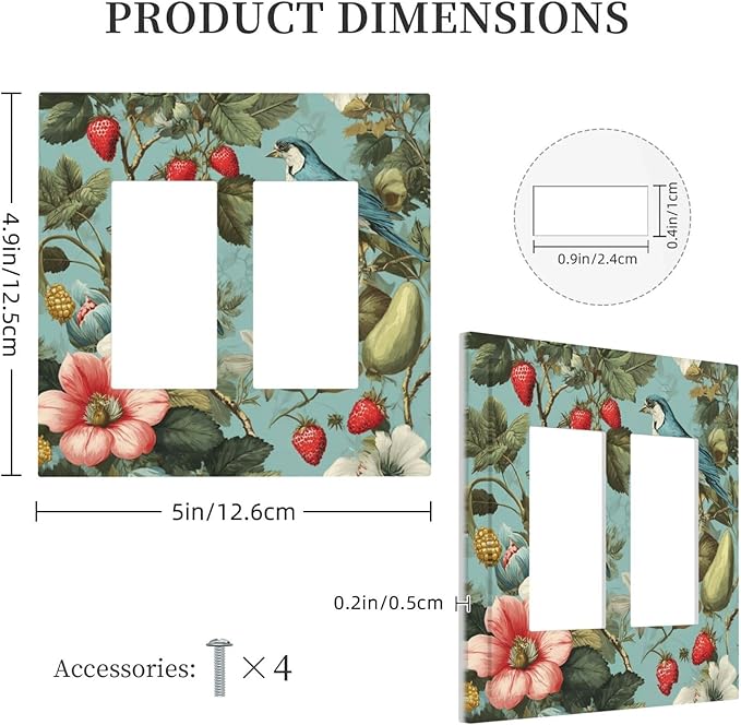 Bvtewkhz William Morris Flower 2 Gang Double Rocker Wall Plate Cover Decorative - Image 4