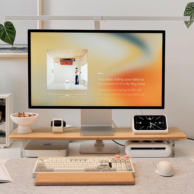 ROCDEER Bamboo Monitor Stand Riser by Rocdeer