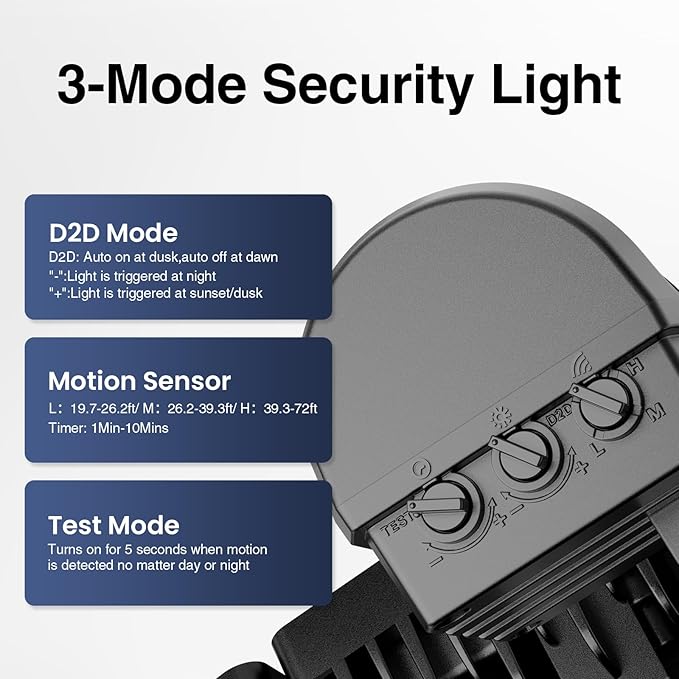 Onforu 2 Pack 75W LED Motion Sensor Outdoor Lights, 7000LM Dusk to Dawn Outdoor - Image 7