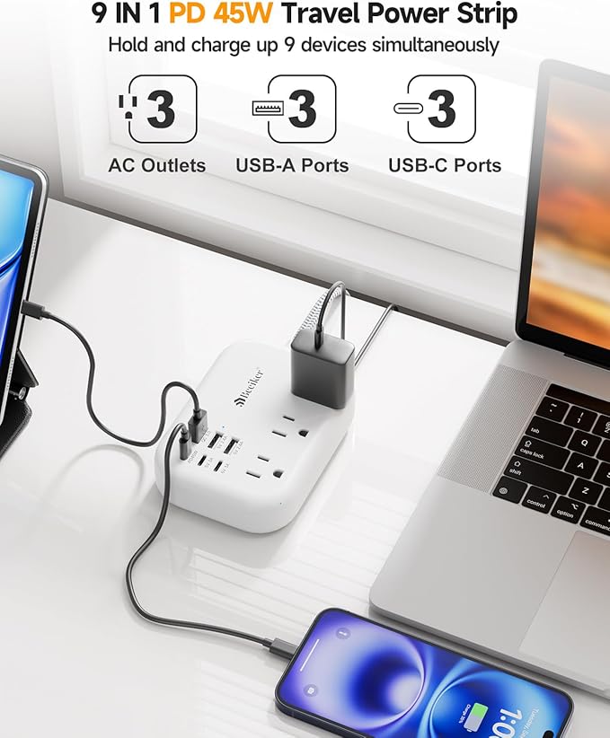 PD45W USB C Travel Power Strip, Cruise Power Strip - Image 3