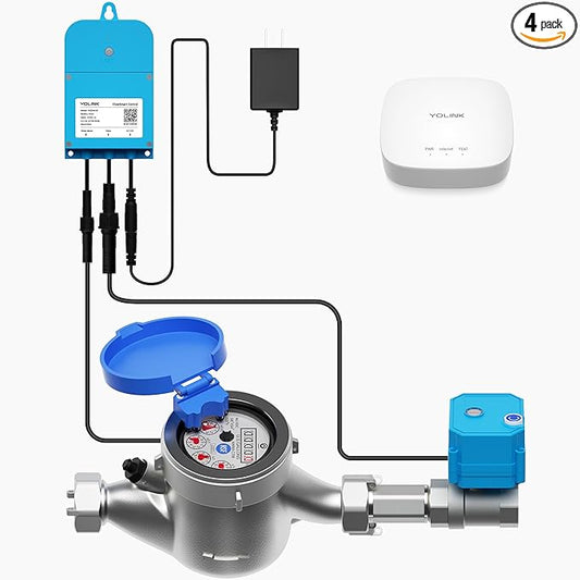 NSF Certified Pulse Meter + Shutoff Valve Kit, FlowSmart Controller YS5006 by YoLink