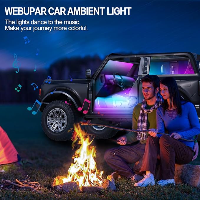 Dreamcolor Interior Car Lights, WEBUPAR Car Accessories 6 in 1 Car LED Strip - Image 6