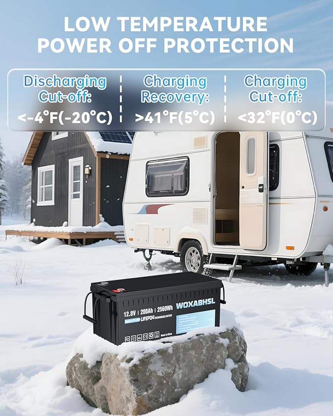 WOXABHSL 4 PCS 12V 200Ah LiFePO4 Lithium Battery, Built-in 200A BMS, 15000+ - Image 7
