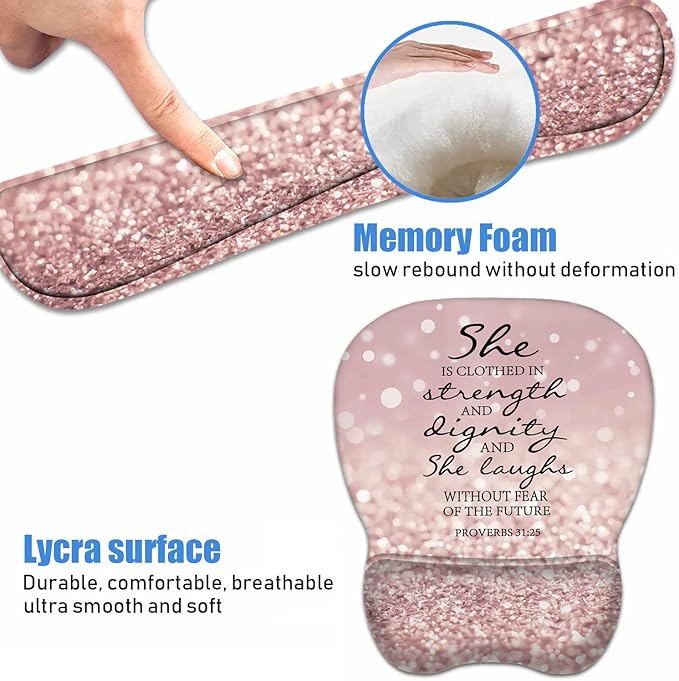 ERWYTYIOI Ergonomic Mouse Pad Wrist Support and Keyboard Wrist Rest Set - Image 6