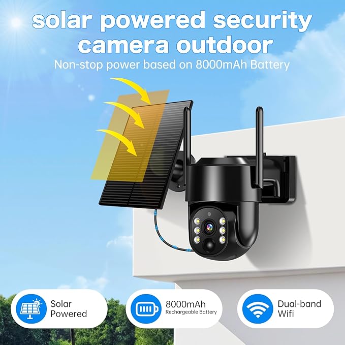 Solar Security Cameras Wireless Outdoor, 5G/2.4G Solar WIFI Cameras - Image 3